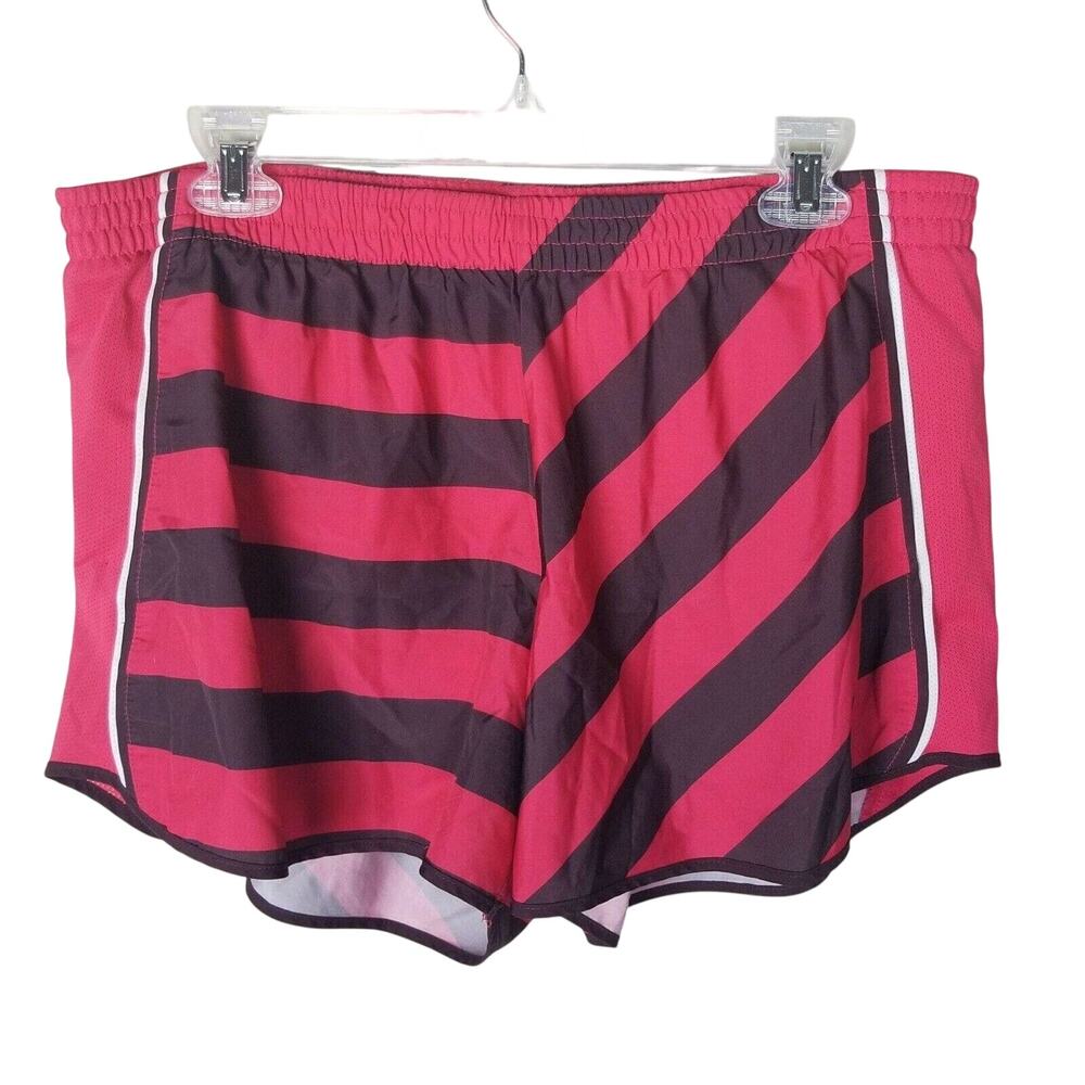 Nike Dri-Fit Womens Running Shorts Striped Size XL Sporty Activewear Athletic